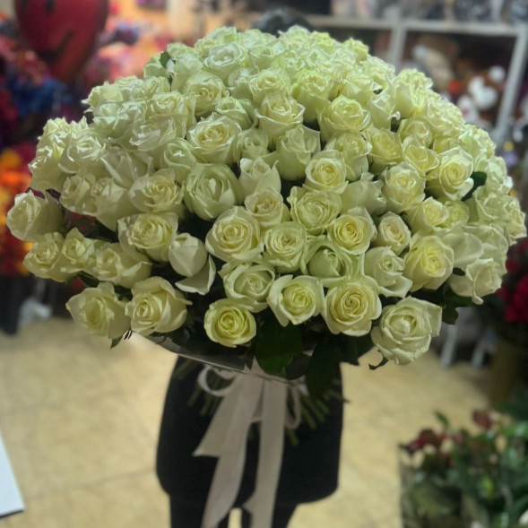 Букет 201 белая роза   в Новоозёрном