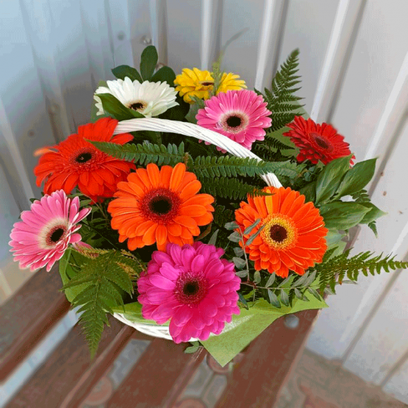 Корзина с герберами в Новоозёрном