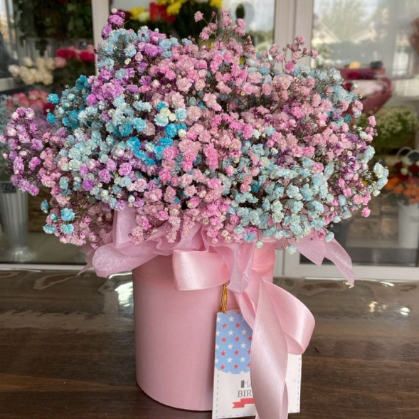 Гипсофила в розовой коробке  в Новоозёрном