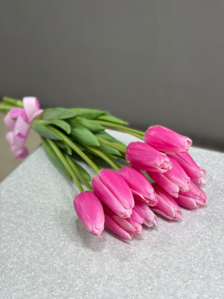 11 розовых тюльпанов в Новоозёрном
