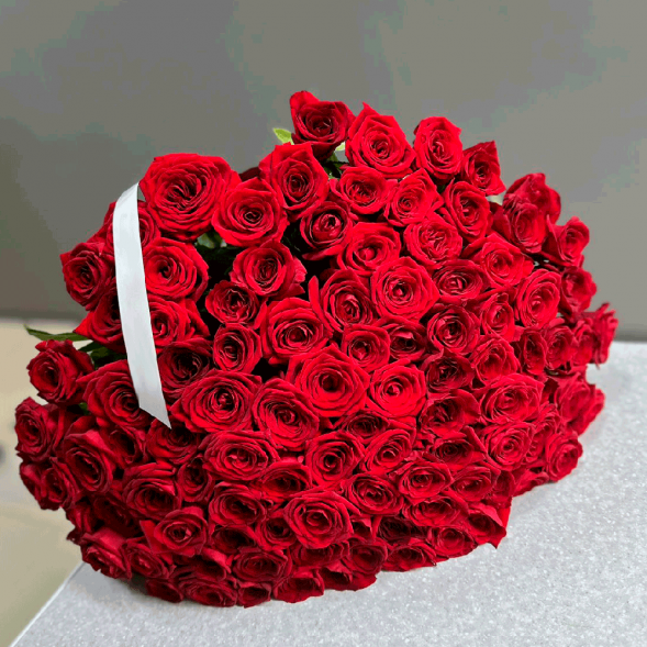 101 красная роза в Новоозёрном