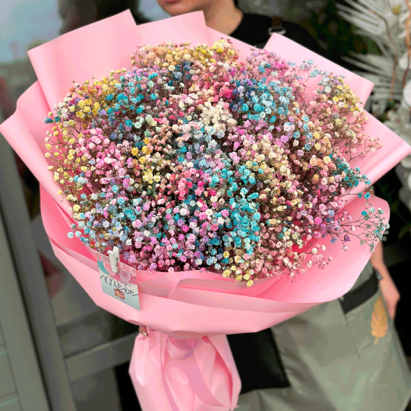 Букет Радужная гипсофила Макс в Новоозёрном