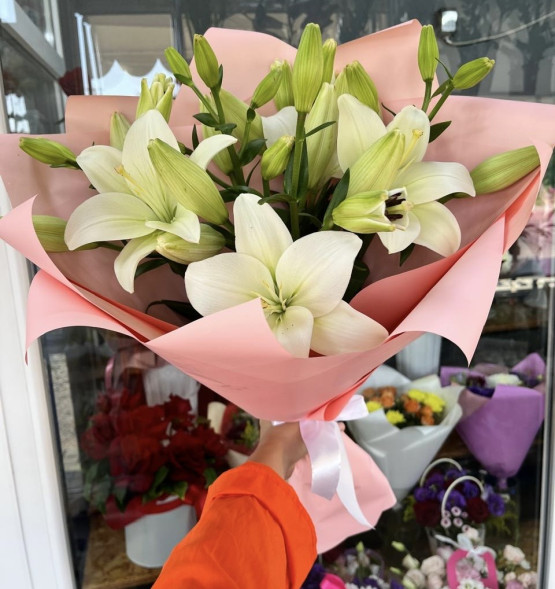 Букет из 3 лилий - Мелодия любви в Новоозёрном