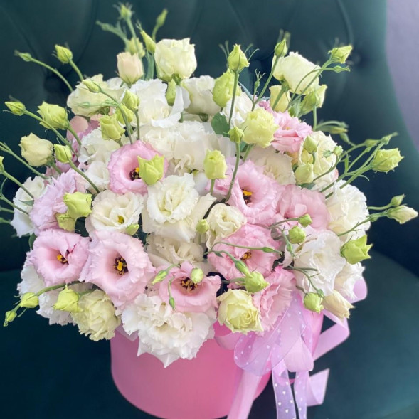 Композиция из эустом Нежное прикосновение в Новоозёрном