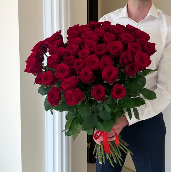 51 красная роза в Новоозёрном